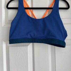 Zyia soft and snug Active Sports Bra xxl blue and Orange Women's Swim Top